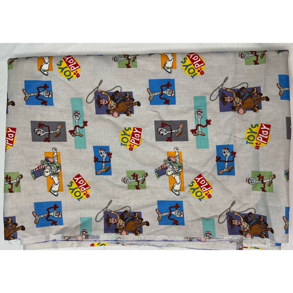 Toy Story Toys at Play Cotton Fabric 1 1/3 Yards Woody Buzz Pixar